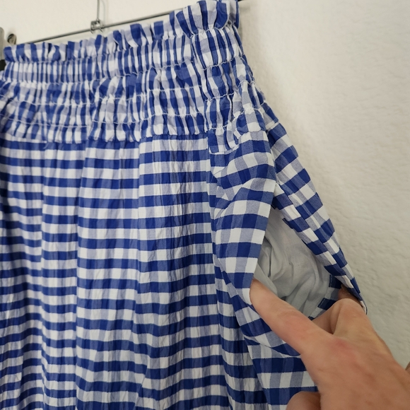 Universal Thread Womens Blue & White Smocked Gingham Maxi Skirt Size XL - Picture 5 of 8